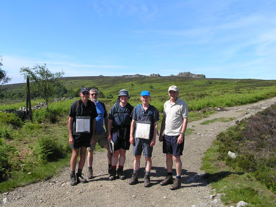 Steve, Pat, Graham, Paul & Andy before the final climb to the Stipper Stones.